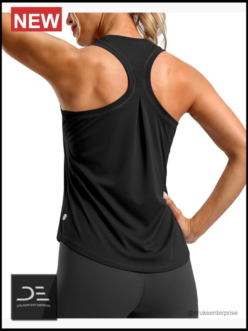 Racerback Athletic Tank Top Loose Fit Sleeveless Running Yoga Top Quick Dry